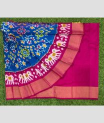 purple and sky blue colour ikkat lehengas with all over pochampally ikkat design