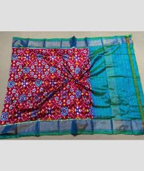 magenta and blue colour ikkat pattu dupattas with All over Ikkat design
