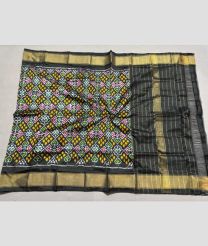 blue and block colour ikkat pattu dupattas with All over Ikkat design