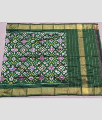 green colour ikkat pattu dupattas with All over Ikkat design
