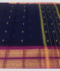 Black and Magenta kanchi cotton sarees with All over Buttas design