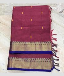Velvet Maroon and Roayl Blue kanchi cotton sarees with All over Buttas design