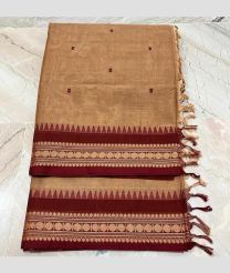 Tiger Orange and Maroon kanchi cotton sarees with All over Buttas design