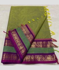 Fern Green and Magenta kanchi cotton sarees with Kanchi Border design
