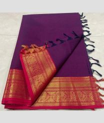 Magenta and Pink kanchi cotton sarees with Kanchi Border design