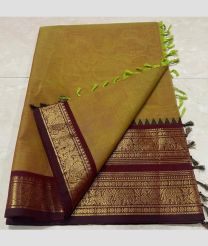 DarkGoldenRod and Maroon kanchi cotton sarees with Kanchi Border design