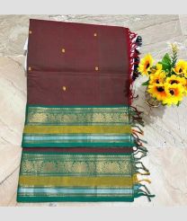 Maroon and Turquoise kanchi cotton sarees with Kanchi Border design