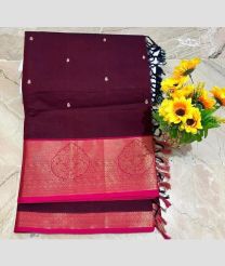 Maroon and Pink kanchi cotton sarees with Kanchi Border design
