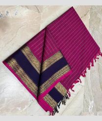 Deep Pink and Plum Purple kanchi cotton sarees with All over Checks design