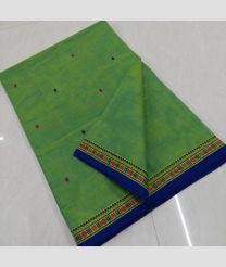 Lite Green and Royal blue kanchi cotton sarees with All over Buttas design