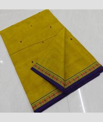 Mustard Yellow and Navy Blue kanchi cotton sarees with All over Buttas design