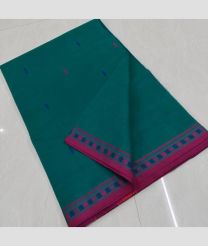 Teal and Pink kanchi cotton sarees with All over Buttas design