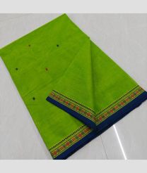 Parrot Green and Navy Blue kanchi cotton sarees with All over Buttas design
