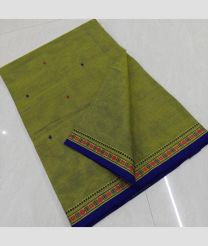 Lite Green and Blue kanchi cotton sarees with All over Buttas design