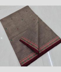 Grey and Maroon kanchi cotton sarees with All over Buttas design