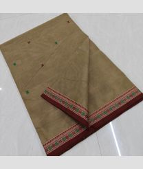 Sand and Maroon kanchi cotton sarees with All over Buttas design