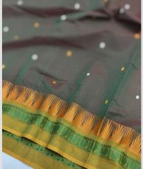Charcoal Colour kanchi cotton sarees with All over design