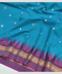 Sky Blue Colour kanchi cotton sarees with All over design