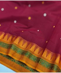 Maroon colour kanchi cotton sarees with All over design