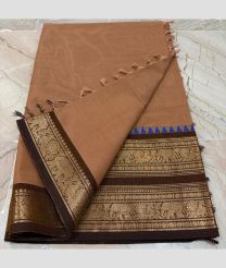 pink colour kanchi cotton sarees with Line Border design