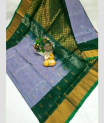 light blue and brown colour kanchi cotton sarees with Line Border design