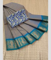 mocha colour kanchi cotton sarees with Anchulatha Border design