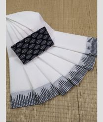 white colour kanchi cotton sarees with Anchulatha Border design