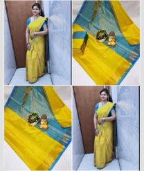 cyan blue and olive colour kanchi cotton sarees with All over design