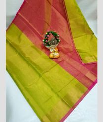 maroon and olive green colour kanchi cotton sarees with All over design