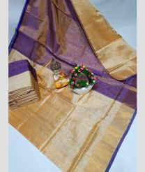 purple and sand colour kanchi cotton sarees with All over design