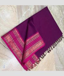 purple colour kanchi cotton sarees with Line Border design