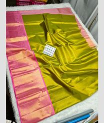Parrot Green and Rose Pink kanchi lehengas with All over design