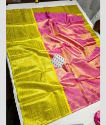 Pink and Acid Green kanchi lehengas with All over design
