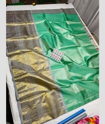 Aquamarine and Grey kanchi lehengas with All over design