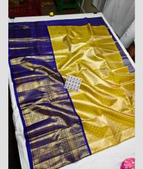 Golden and Navy Blue kanchi lehengas with All over design