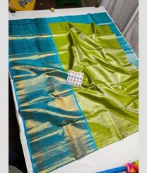 Lite Parrot Green and Turquoise kanchi lehengas with All over design