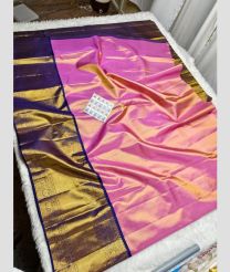 Rose Pink and Navy Blue kanchi lehengas with All over design