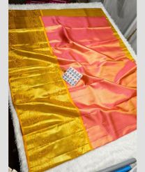 Pastel Red and Yellow kanchi lehengas with All over design
