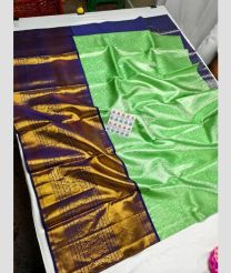 Pista and Navy Blue kanchi lehengas with All over design