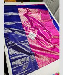 Pink and Navy Blue kanchi lehengas with All over design