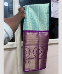 Sky Blue and Purple kanchi lehengas with all over jari design