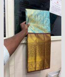 Blue Turquoise and Golden kanchi lehengas with all over jari design