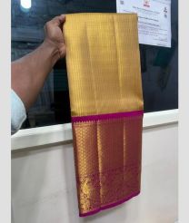 Golden and Pink kanchi lehengas with all over jari design