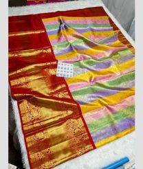 Pista and Red kanchi lehengas with Kanchi Border design