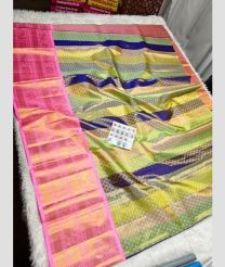 Pista and Rose Pink kanchi lehengas with Kanchi Border design