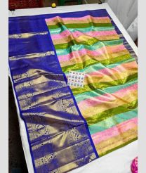 Baby Pink and Royal Blue kanchi lehengas with Kanchi Border design