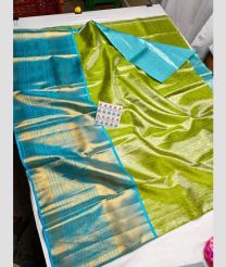 Lite Parrot Green and Blue Turquoise kanchi lehengas with Kanchi Border design