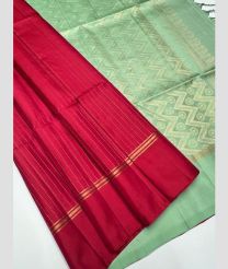 Crimson and Pista kanchi lehengas with Jari Border design