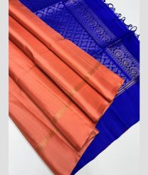 Peach and Royal Blue kanchi lehengas with Jari Border design