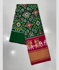 Green and Pink kanchi lehengas with all over pochampally ikkat design